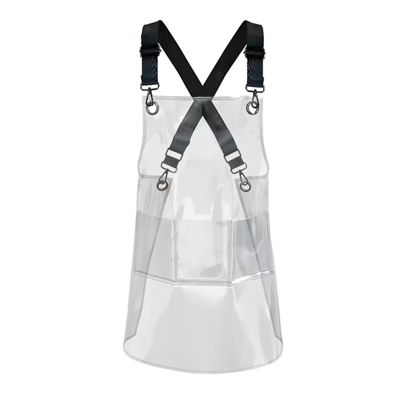 

AAAU-Kitchen Hair Salon Barber Apron For Women/Men With Pockets Work Cleaning Pinafore Restaurant Shop Waiter Work Uniform