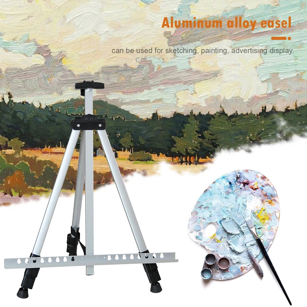 1.6m Tripod Display Rack Telescopic Folding Portable Travel Painting Easel Shelf