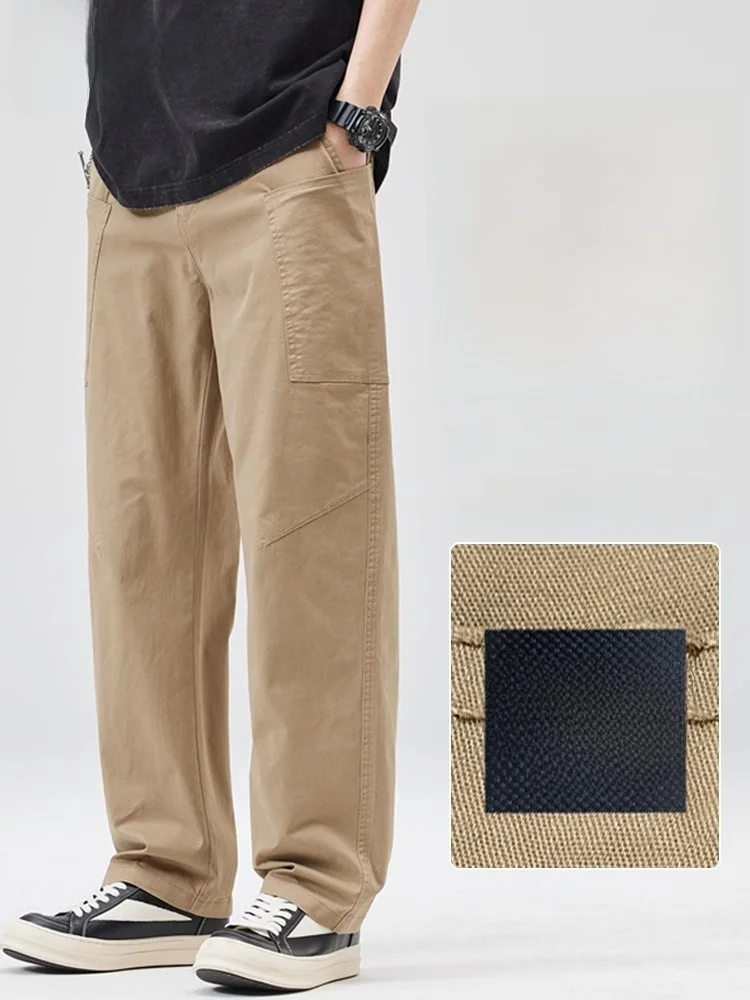 

Loose Straight Leg Casual Pants Men's Summer Thin American Retro Color Workwear Trousers Lightweight Comfortable Fit