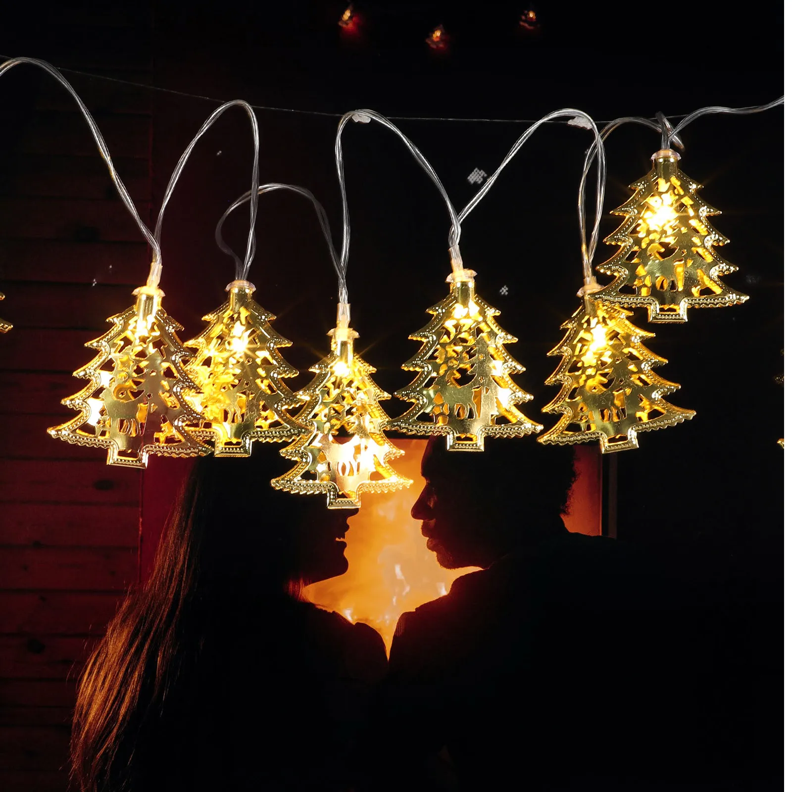 

1Pcs Christmas Tree LED Light String Warm Comfortable Lighting Unique Design Hanging Lamp Xmas Party Decorative String Lamp