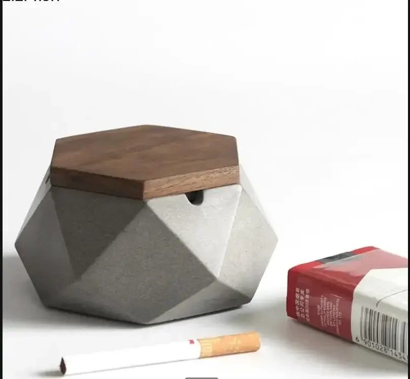 

Серая цементная пепельница с крышкой, креативные пепельницы, подарок для парня, аксессуары для сигарет, инструменты для украшения дома