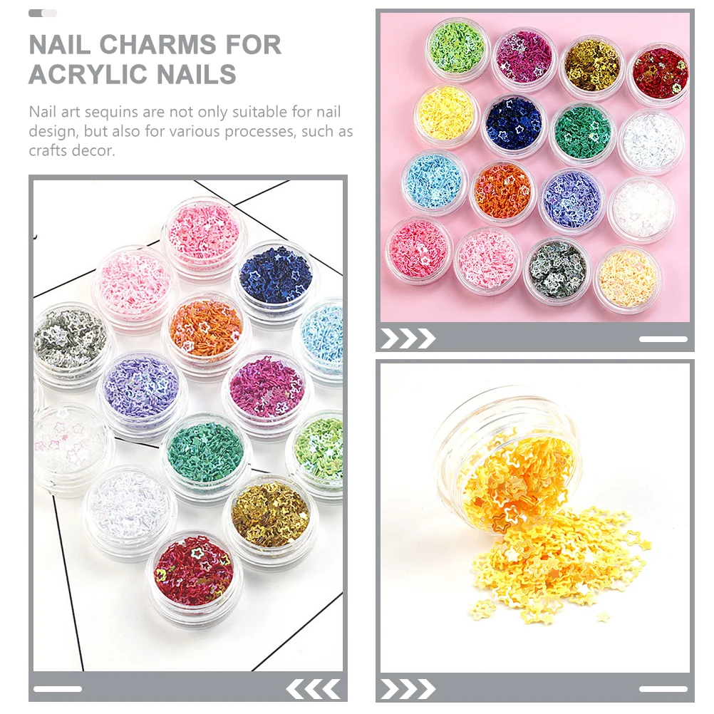 

16 Boxes Sequin Nail Art Accessories Decoration Sequins Glitters for Nails Sparkling Decorations Filling