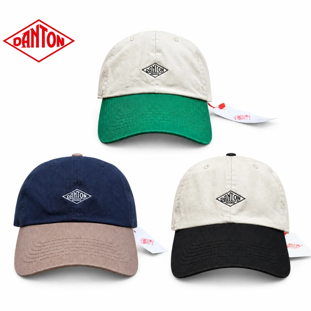 DANTON Unisex Colorblock Baseball Cap Embroidered Logo Cotton Adjustable Dad Hat Fashion Casual Outdoor Travel Sun Hat
