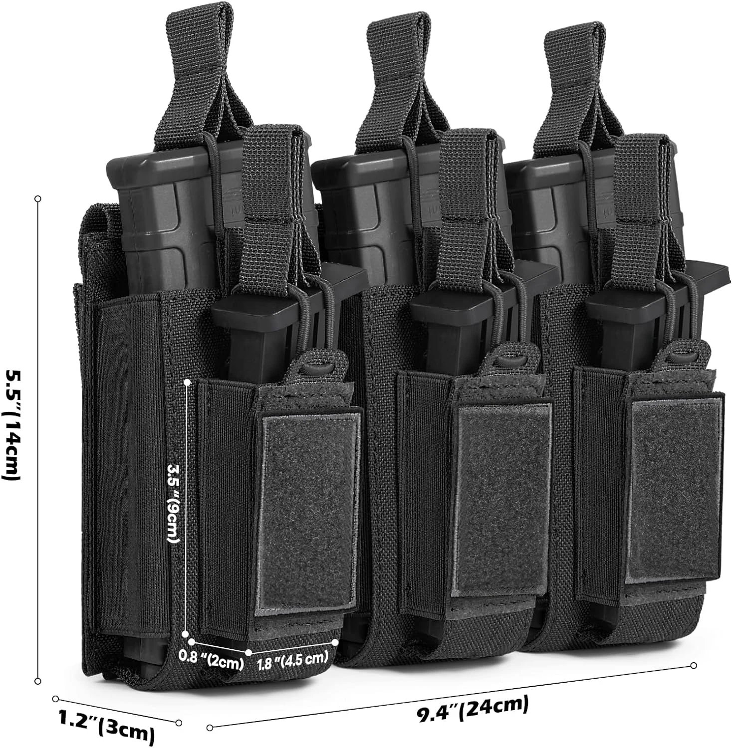 Universal Triple Magazine Pouch Quick Release 6 Mag Sots Molle Admin Pouch 5.56mm 9mm Pistol Rifle Cartridge Holder Bag