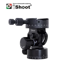 iShoot Indexing Panorama 360 Degree Rotation 0°15°30°45°90° Five Gears Adjustable Coaxial Two-Dimensional Pan/Tilt Head IS-6458Q