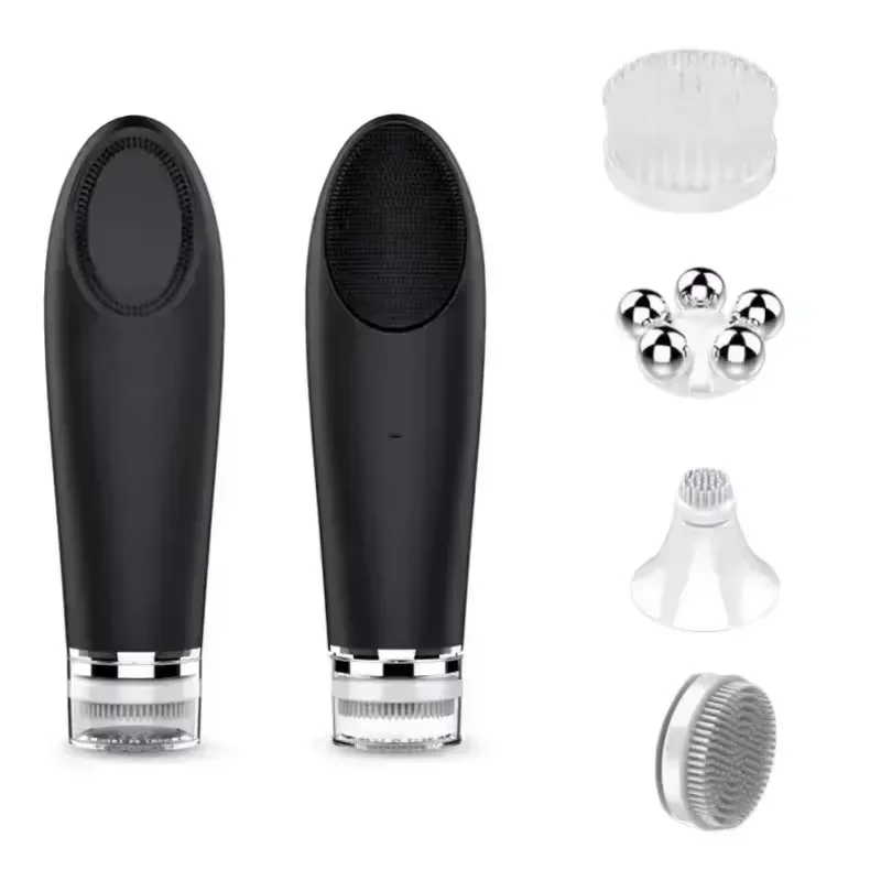 4 In 1 Facial Massager Brush Skin Care Device Waterproof Soft Silicone Face Washing Brush Facial  Electric Cleansing