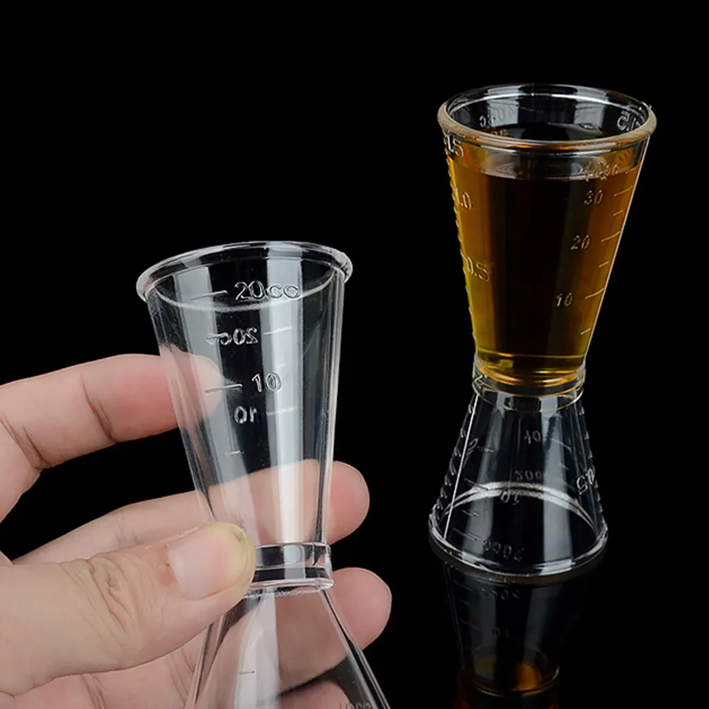 5pcs/ 4pcs Plastic Cocktail Measuring Cups Bar Beverage Wine Scale Cups Measure Dosing Cup With Scale Kitchen Bar Measuring Tool
