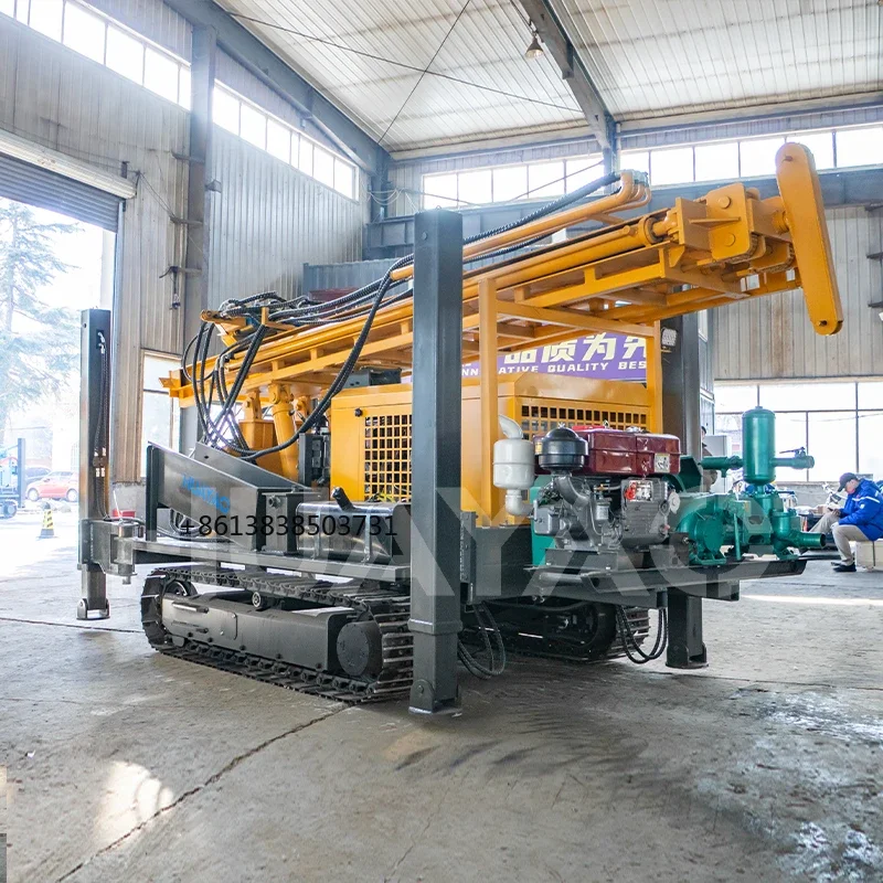 Pneumatic Dill Rig Crawler Diesel Engine Water Well Drilling Machine Borehole Rig Mine Drilling Rig Factory Price Hot Sale Chile