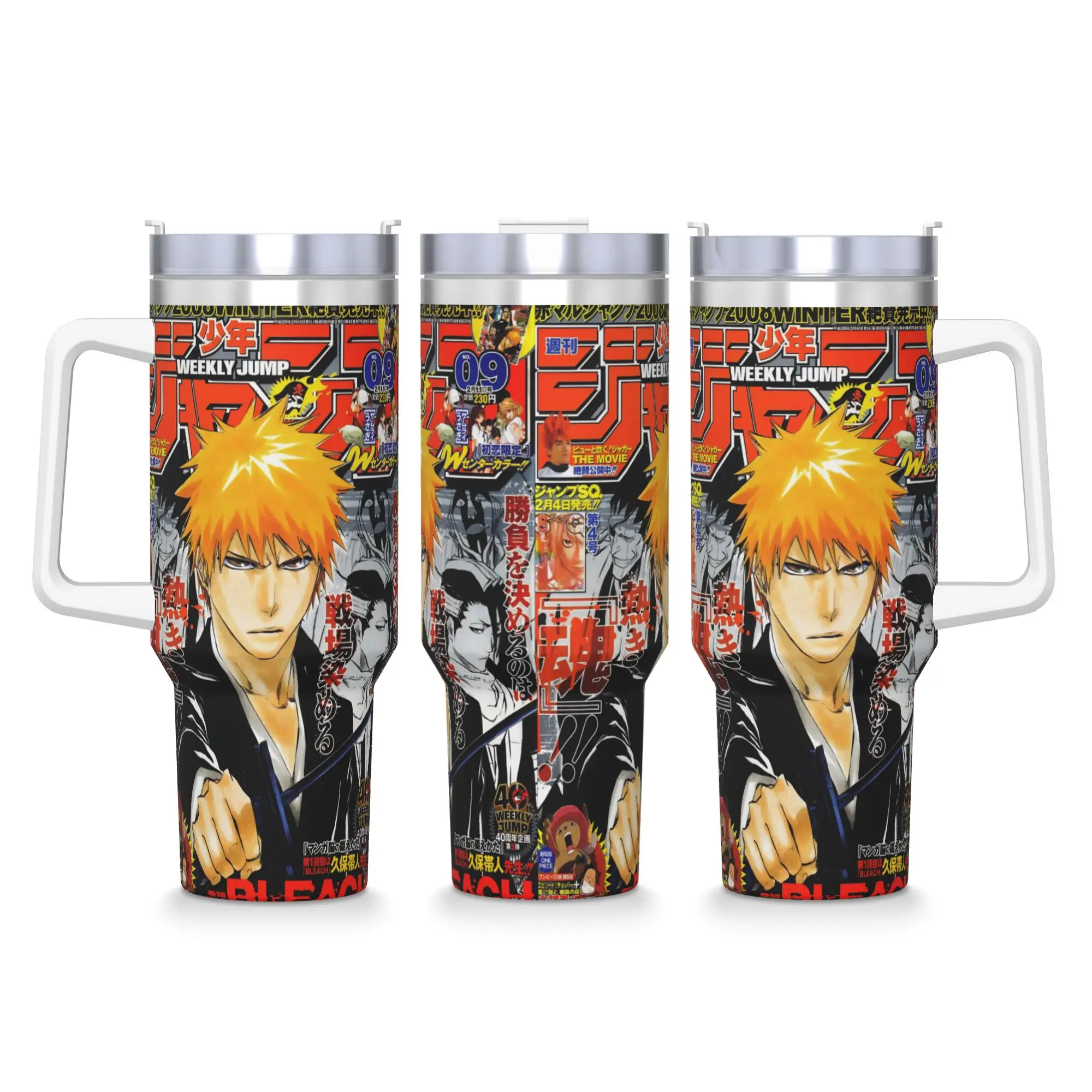 

Stainless Steel Tumbler BLEACH Anime Ichigo Thermal Cups Leakproof Cold and Hot Mugs Cup Driving Custom Water Bottle