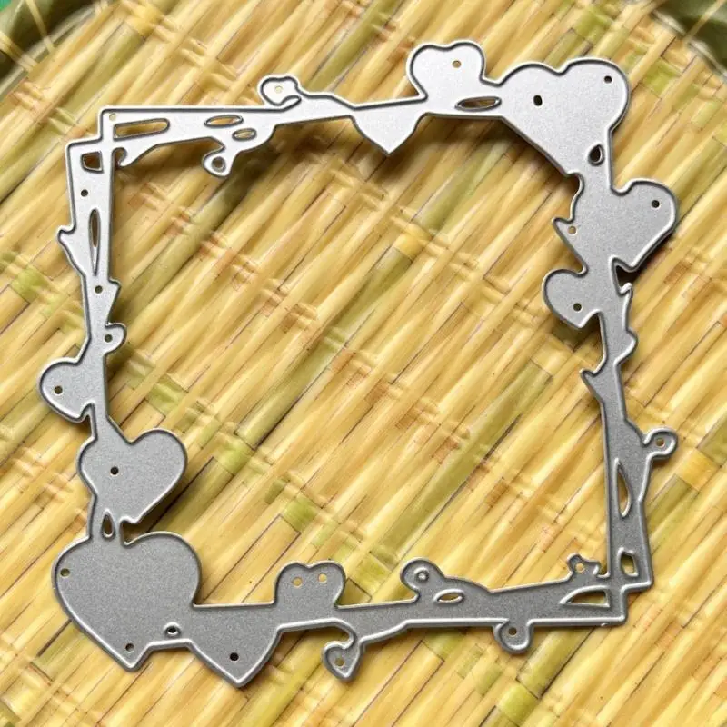 77JB Heart Frame Die Die Mede Marco corazón Corte metal Minitos Diy Craft Scrapbooking