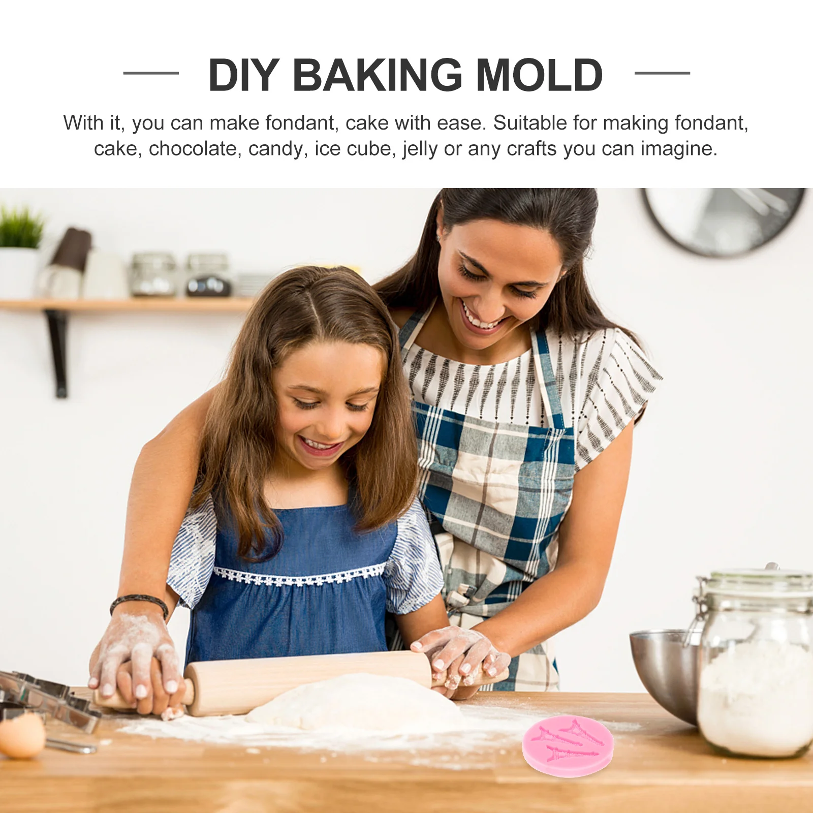 

Silicone Fondant Cake Mold Tower Shape Non-Stick Odorless Baking Mold for DIY Chocolate Candy Jelly Ice Cube Making