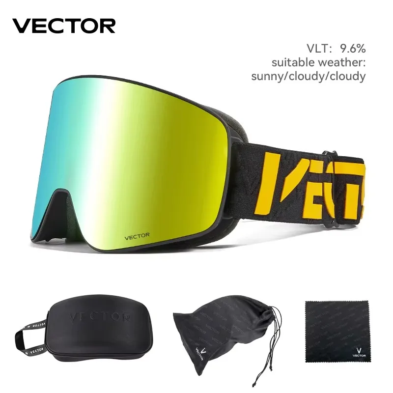 Double Layer Anti Fog Magnetic Absorption Cylindrical Ski Goggles UV400 Men Women Ski Glasses Snowboard poc glasses