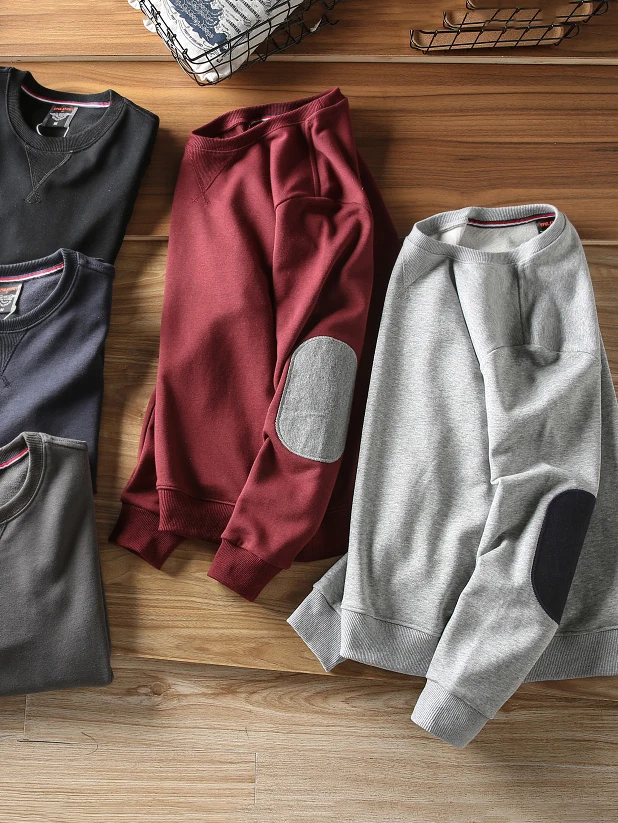 

Удобное мужское худи с круглым вырезом, базовое, однотонное, из трикотажного хлопка, с элементами пэчворка, модное, осенне-зимнее, новое, в американском стиле, повседневное