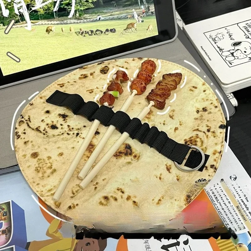 Creative Simulated Indian Pancake Pencil Bag Stain Resistant Desktop Stationery Storage For Middle And High School Students