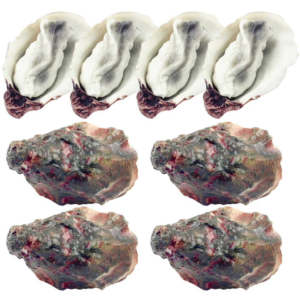 

8 Pcs Simulation Oyster Model Kitchen Cooking Toy Simulated Oysters Decor Seafood Strawberry Fake Meat Pvc Baby