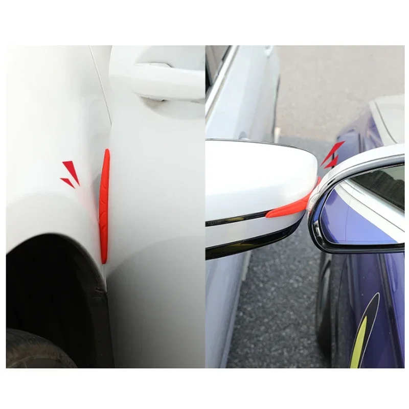 4 Stuks Auto Deur Rand Anti-Botsing Beschermer Stickers Siliconen Zijbescherming Beschermkap Achteruitkijkspiegel Bescherming Bescherming Strip