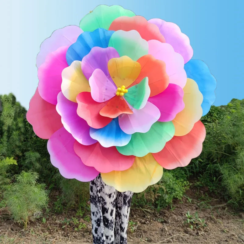 80cm Dance Umbrella Performance Dance Waterproof Beach Umbrella Sports Props Kindergarten Dance Performance Peony Flower Parasol