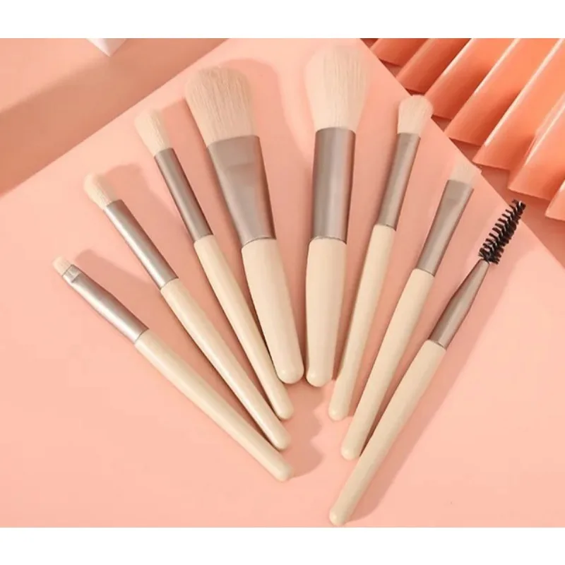 8 قطعة مجموعة فرش مكياج ناعمة منفوشة لمستحضرات التجميل كريم الأساس وأحمر الخدود وبودرة ظلال العيون كابوكي مزج فرشاة للمكياج أداة التجميل #1