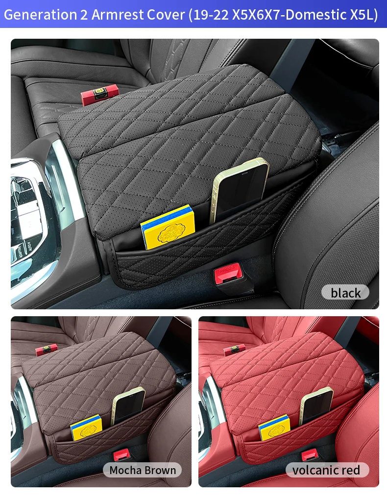Für BMW G30 G32 6GT F10 G05 G06 G07 G11 G12 X5 G05 X6 G06 X7 G07 Auto Center Konsole Armlehne Schutz Abdeckung Pad Mit Lagerung Tasche – Detail 12