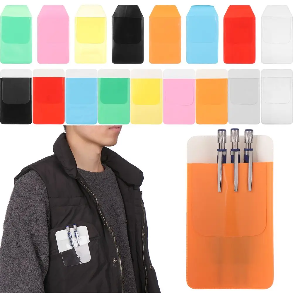 

Useful Colorful PVC Leak-Proof Pen Pouch Doctors Nurses Supplies Pocket Protector Pencil Case