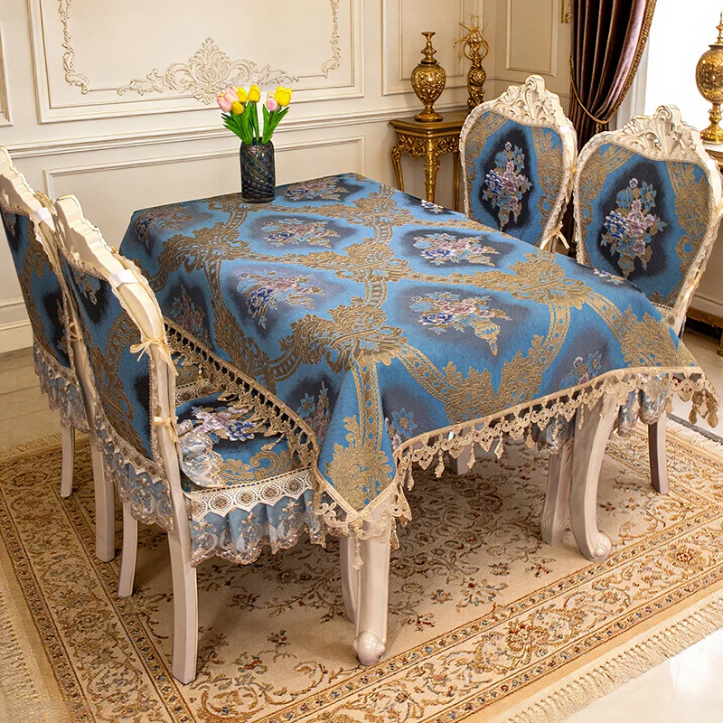 

Скатерть в европейском стиле, роскошная скатерть для столовой, жаккардовая тканевая скатерть, декоративная скатерть для дома и отеля, коврик для кофейного столика