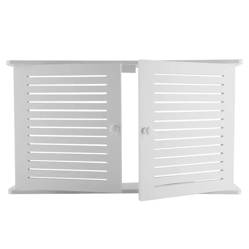 A51M-Wireless Wifi Router Storage Boxes Wooden Box Cable Power Plus Wire Bracket Wall Hanging Plug Board Shelf