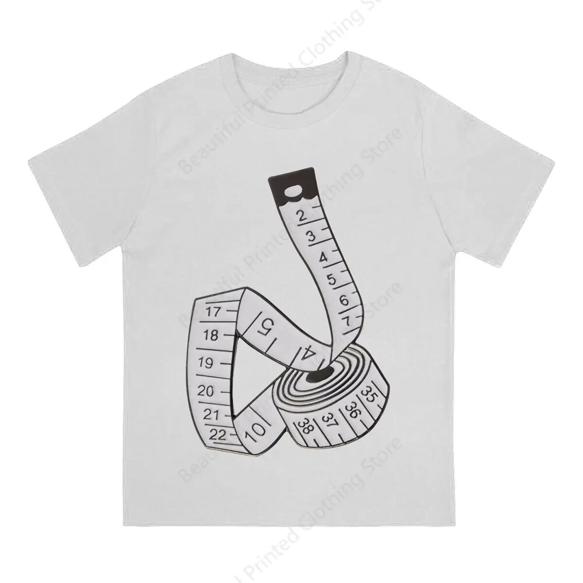 Sewing Kit Men's Women's T-Shirt Tape measure Funny Printing T-Shirts Loose Crewneck Breathable Tee Cotton Fun Tees