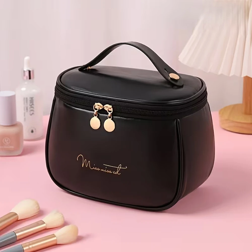 1 Portable Makeup Bag, Available in Various Colors, Vertical Makeup Bag—Portable Large-Capacity Desktop Makeup Storage Bag, Minimalist Design Makeup Bag