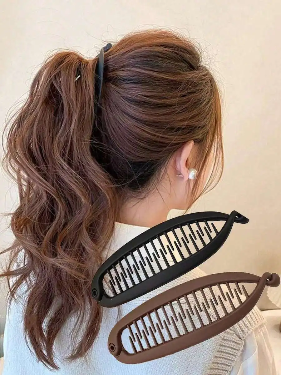 

2pcs Wave Hair Clips Ponytail Maker Banana Hair Combs For Women