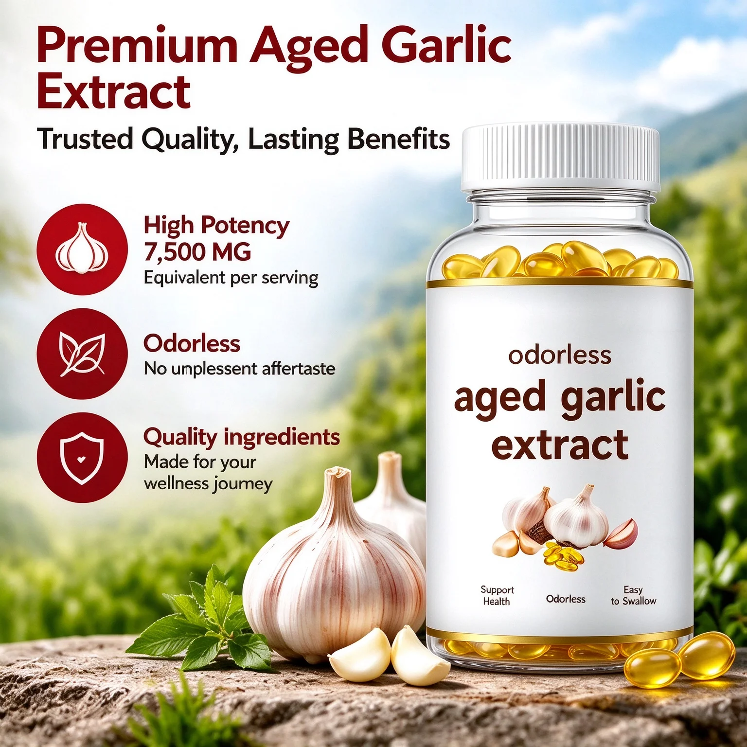 無臭の熟成ニンニクエキス配合、コエンザイムQ10（ユビキノー - Coq10 Ubiquinol Softgel のレビューと価格