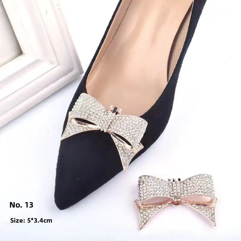 DIY Detachable Rhinestone Shoe Clips European American Style Decorative Shoe Accessories Removable Shoe Toe Ornament
