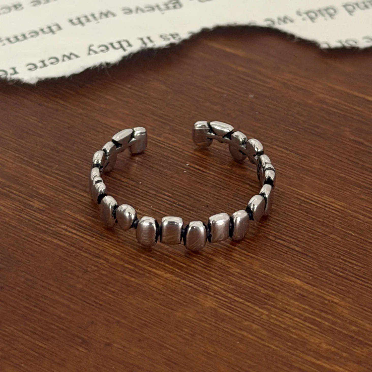 BF CLUB 925 Sterling Silver Ring For Women Jewelry Narrow Dots Open Vintage Handmade Ring Allergy For Party Birthday Gift