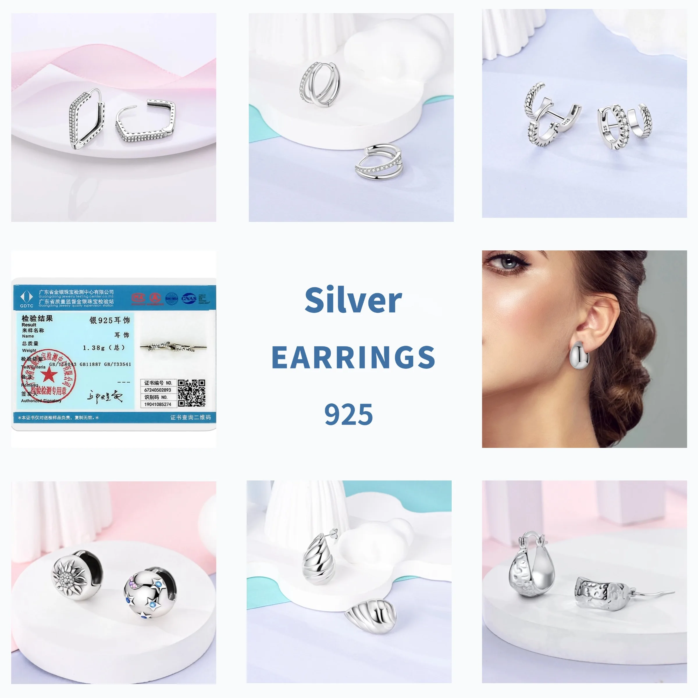 أقراط اللؤلؤ 925 فضة الأصلي تألق الزركون الهندسة غير النظامية الصليب ساحة هوب أقراط للنساء مجوهرات