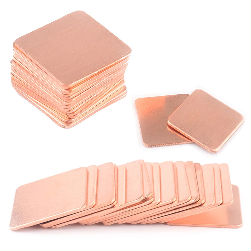 Imagem -03 - Dissipador de Cobre Pad para Laptop Folha de Cobre Strip Shim Pad Térmica para Gpu Cpu Chip Ram Cooling 03 Mm2 mm Espessura 10 Pcs 25 Pcs