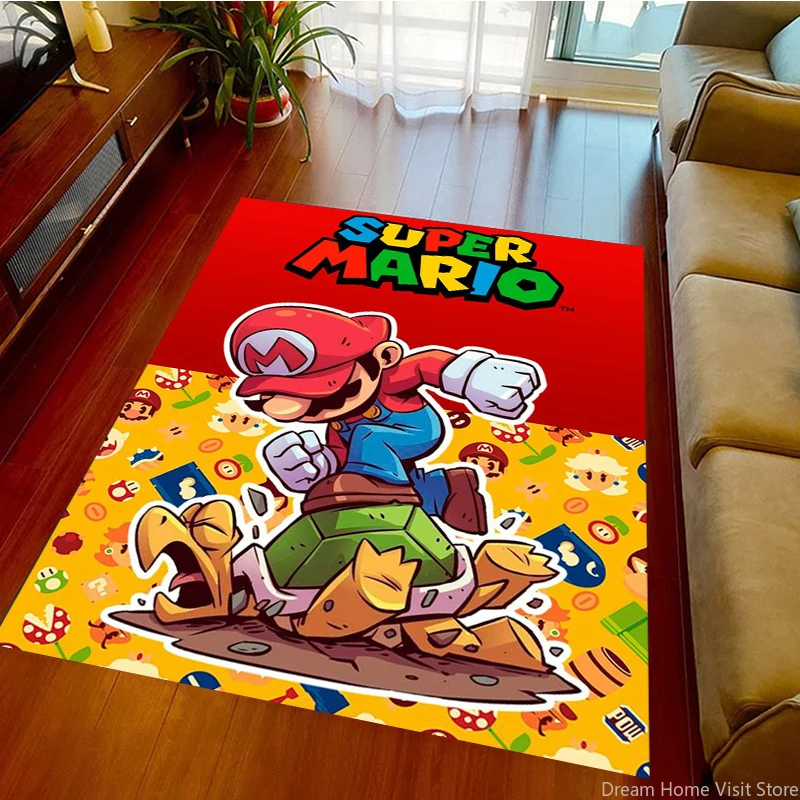 17 Sizes Super Mario Bros Game HD Printed Carpet Rug for Living Room Bedroom Decoration Picnic Kitchen Carpet Non-slip Floor Mat