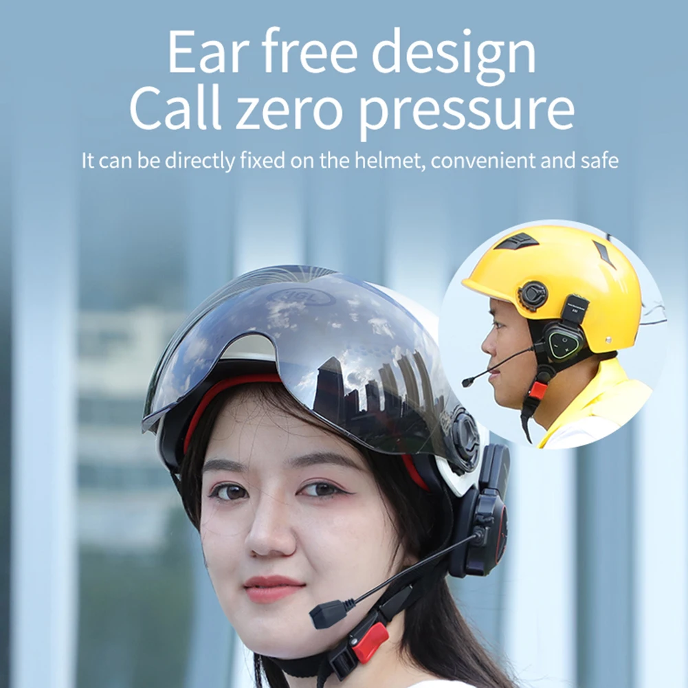 LX1 Motorcycle Summer Helmet Special Bluetooth Headset Portable CVC Smart Noise Cancelling Waterproof Takeaway Headset Blue