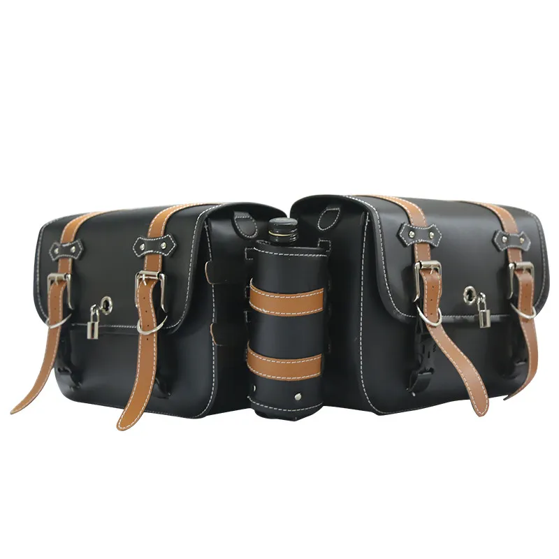 

Left Right Universal PU Leather Motorcycle Saddlebag Side Tool Travel Luggage Package Saddle for Honda/Suzuki/Kawasaki/Yamaha