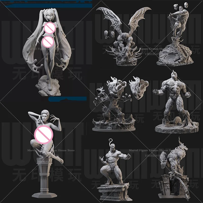 

1/24 1/18 Scale DIY Self-assembled GK 3D Resin Un-panited Doll White Model Iconic ‌Dark And Contradictory Anti-hero Symbiote