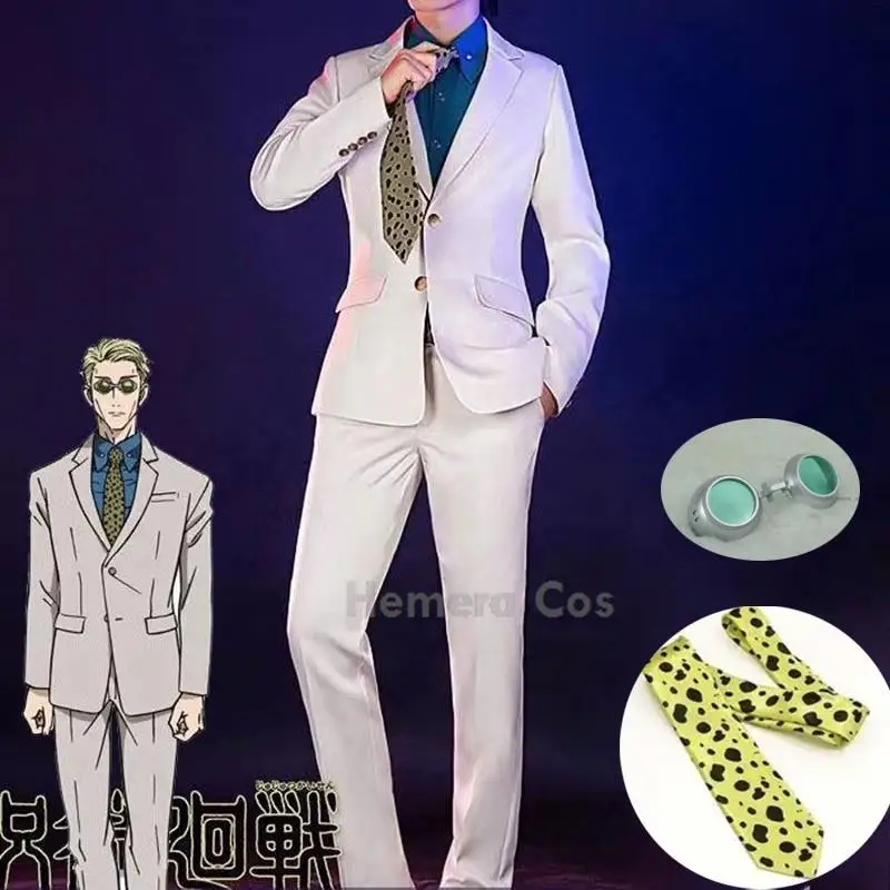 Anime JJK Nanami Kento Cosplay CostumeUniform Nanami Kento Wig Shoes Glasses Tie Coat Shirt Pants Men Cos Suit