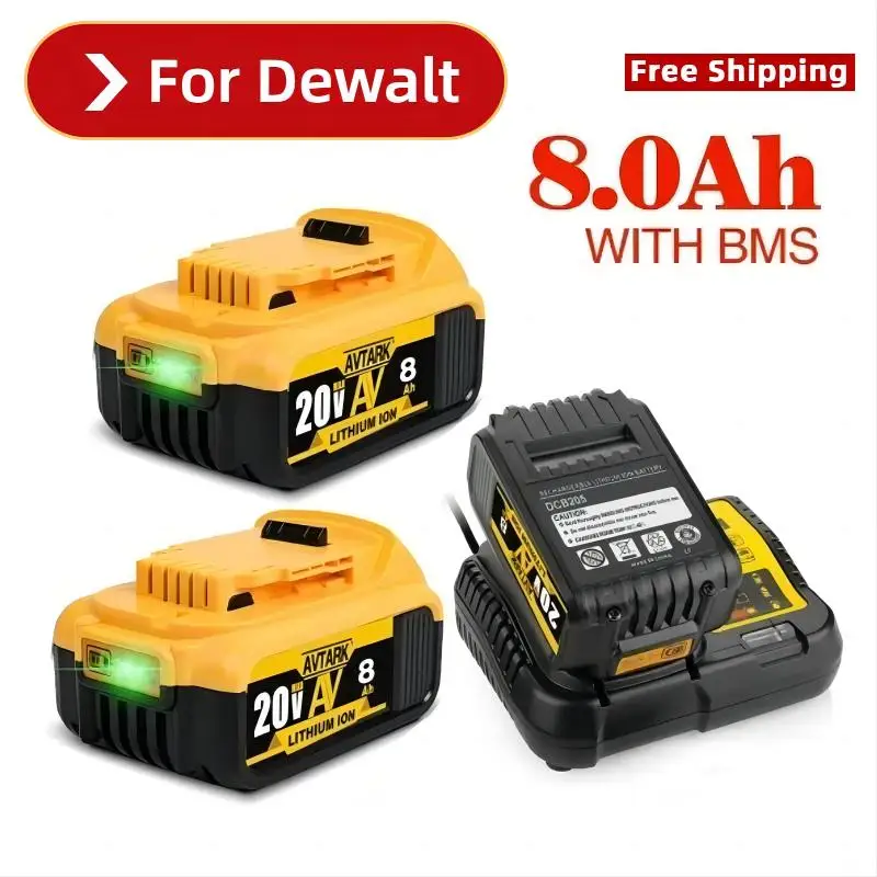 

Original 12000mAh large capacity For DeWalt DCB200 DCB184 DCB203 DCB205 Power Tool Batteries 20 Volt Replacement Li-ion Battery