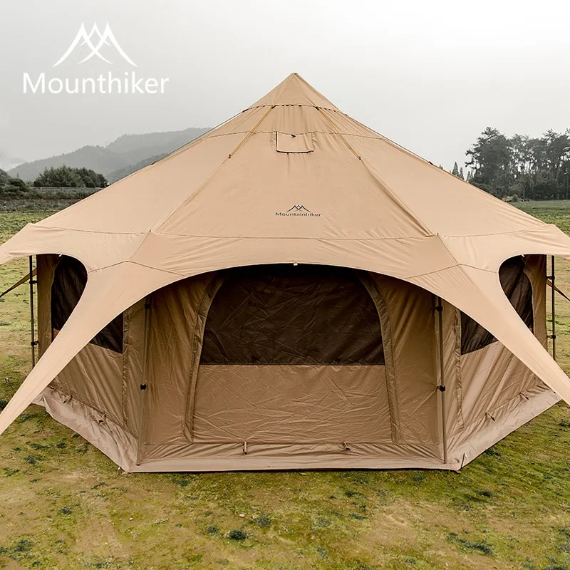 

Mountainhiker Tent Customers Outside New Camping Camping House-shaped Waterproof Sunscreen Yurt Round Cotton Circus Tent