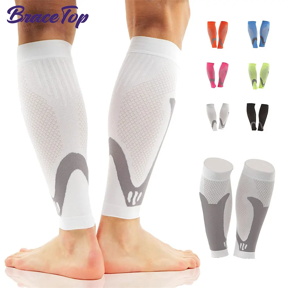 1 Pair Calf Compression Sleeves Footless Socks, Shin Splints, Varicose Vein Treatment for Legs & Pain Relief, Calf Brace Splints