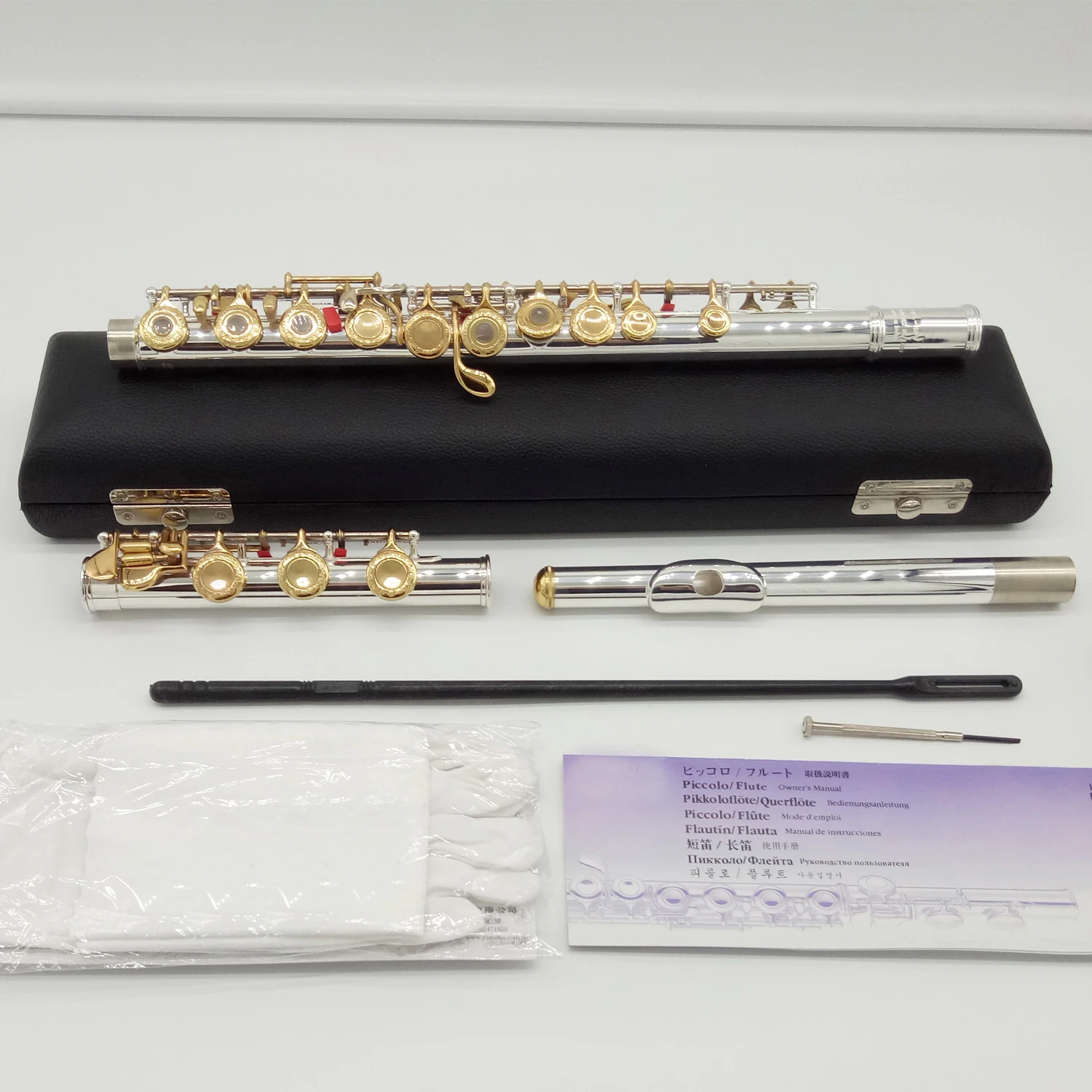 Music Fancier Club Professional Flute 271 Engraving Hand Carved Keys Gold Plating Flutes B Leg Open Holes 17 Gold Keys