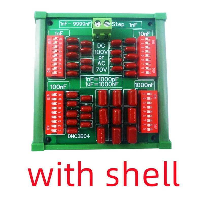 Placa de condensador AS95 DNC2B04, placa de condensador 1Nf a 9999Nf Step-1Nf, condensador de película de polipropileno de cuatro decades C35 Din con funda