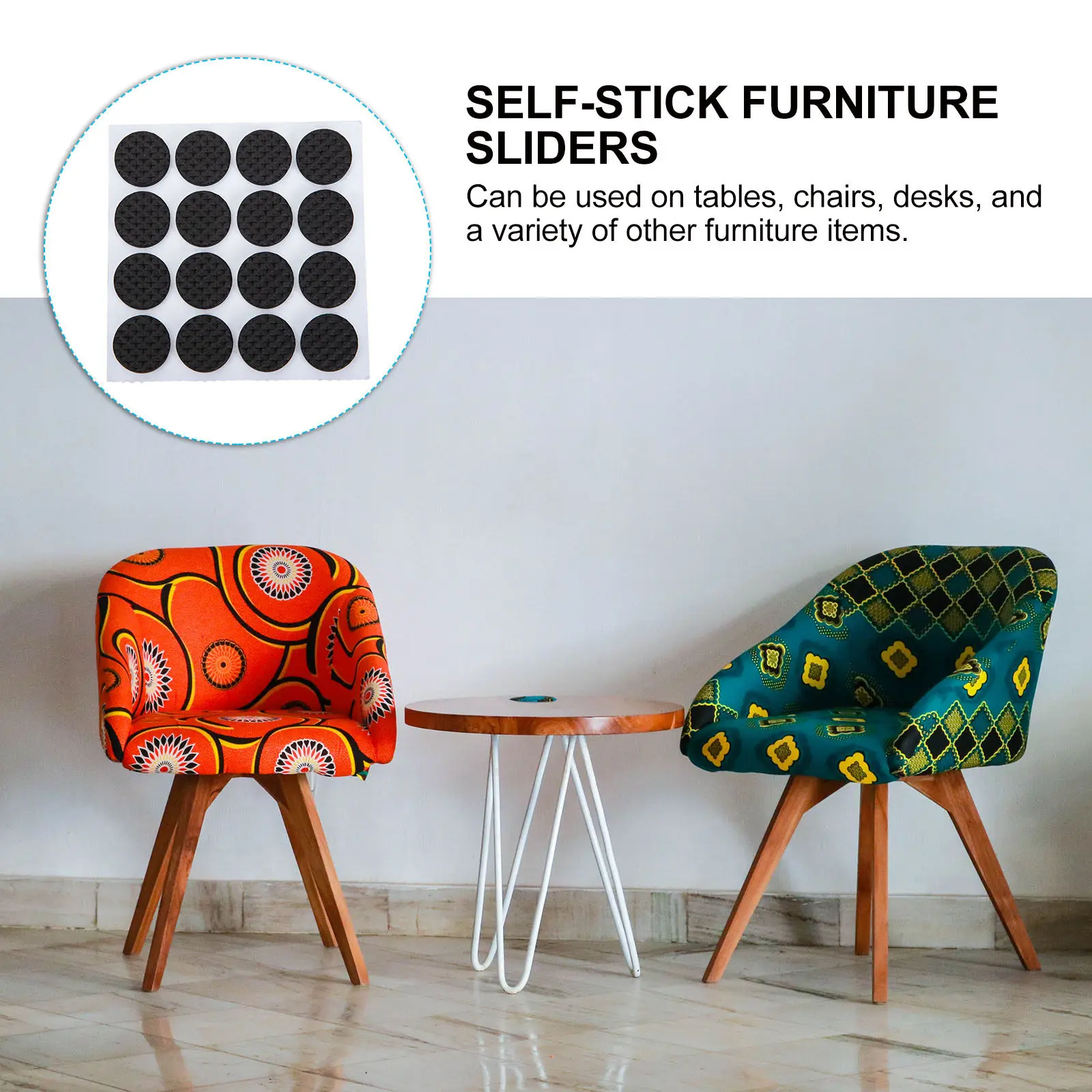 32Pcs Non-Slip Chair Leg Pads Eva Furniture Protectors Quick Self-Adhesive Installation Floor Protectors for Chairs Tables Home