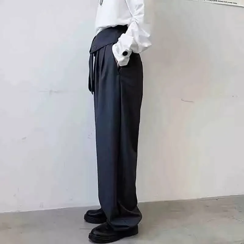 

Straight Men's New Autumn And Suits Spring Pants Personality Waist Design Fashionable Neutral Simple Leisure Loose Pants