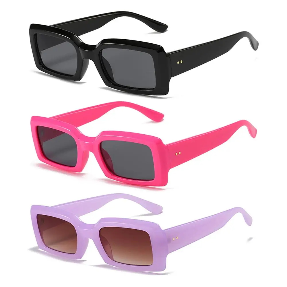 

Retro Small Rectangle Sunglasses Women & Men Trendy Jelly Color Eyewear Men's Shades UV400 Square Purple Sun Glasses