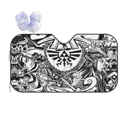 Custom The Legend Of Zeldas Link Zelda Front Windshield Sunshade Folding Window Shade Sun Visor Protector