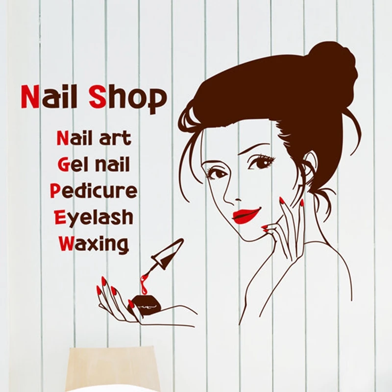 Nail Art Salon Sticker Make Up Spa Decal Beauty Posters Vinyl Wall Decor Mural