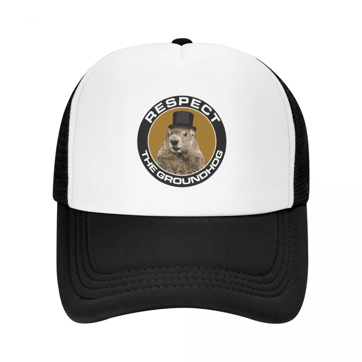 Punxsutawney Phil Groundhog Day... Respect the Groundhog Round Baseball Cap custom caps Luxury Man Hat Men's Luxury Women's